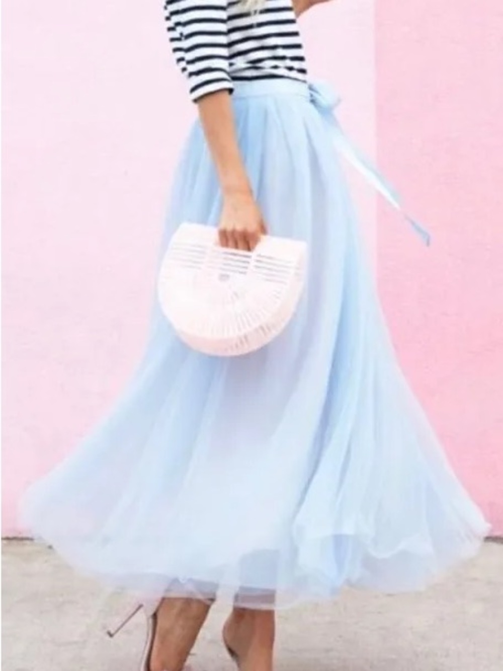 J. Crew Pale Blue Tulle Ball Maxi Skirt size 00